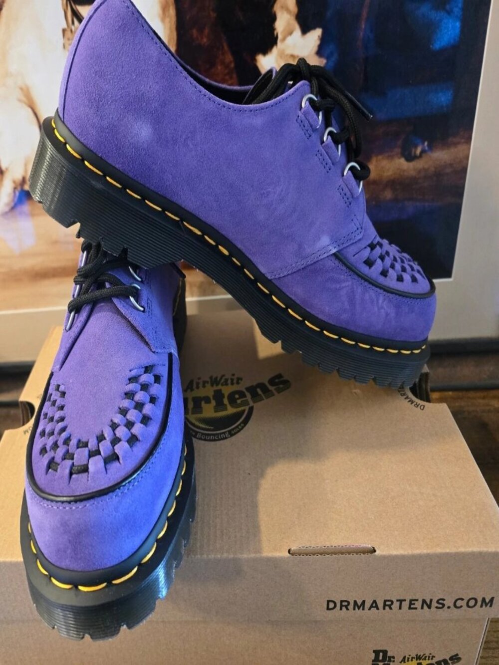 Dr Martens Ramsey Woven Suede Creepers Purple Mens Size 13 US NEW RARE